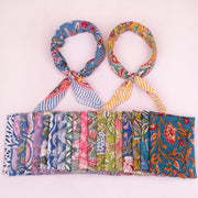 Artisan Hand Block Print Cotton Bandana – Unique Handmade Head Scarf for Trendy Styling - 21pcs